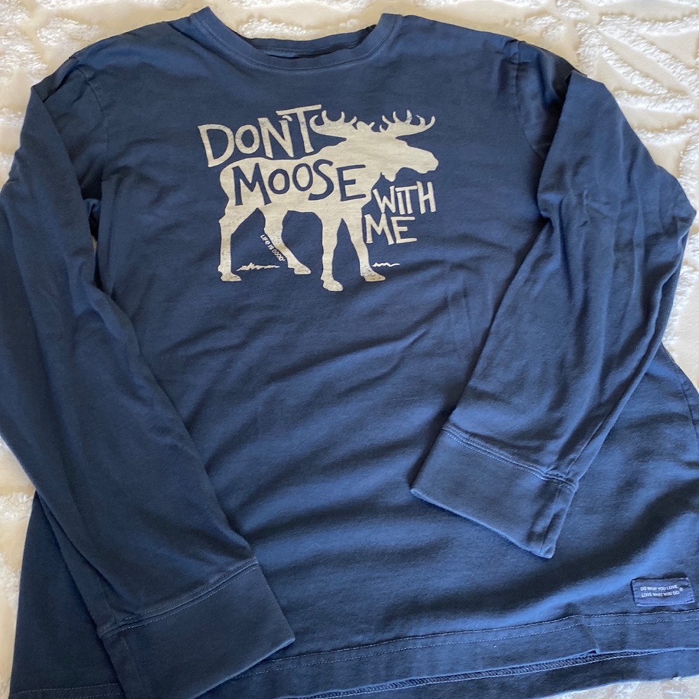 COPY - Life Is Good Men’s long sleeve crusher tee Sz Medium-“Don’t Moose With M…